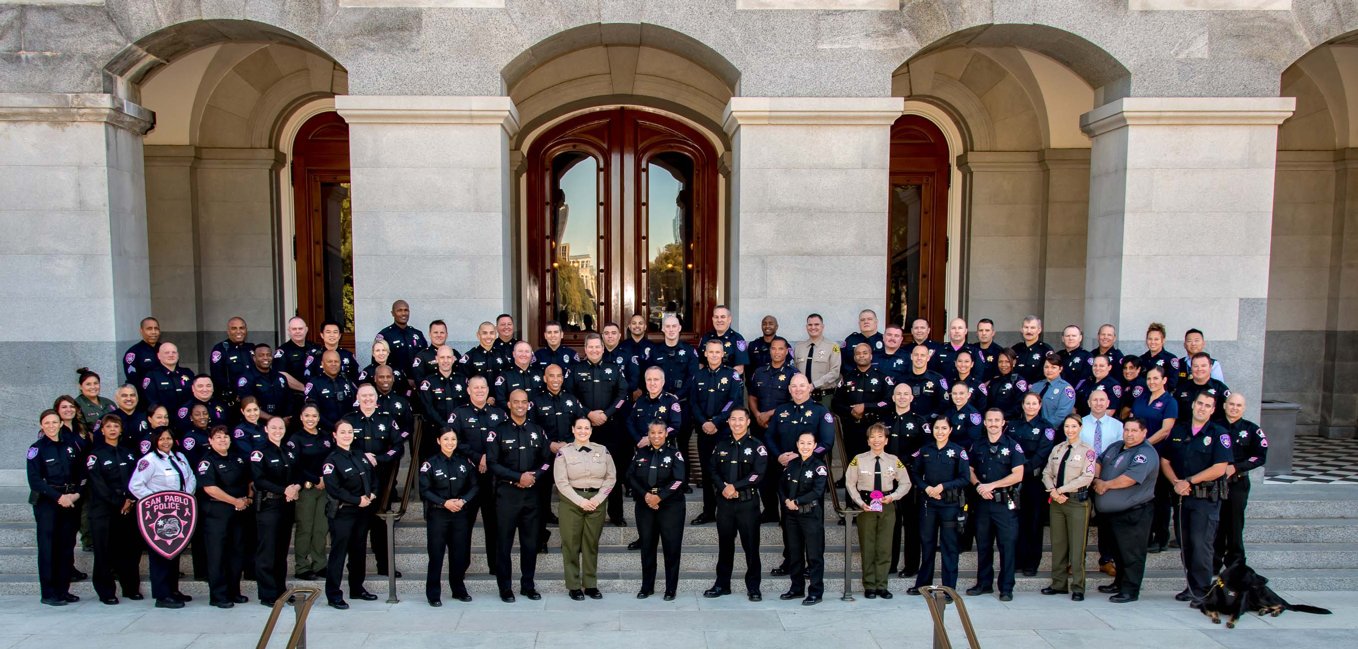 Sacramento Sheriffs and Elk Grove Police Department in front of the Capitol
