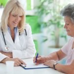 Patient consulting a doctor